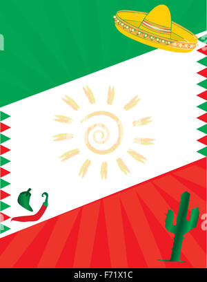 Drapeau Mexicain Border Background Banque D'Images