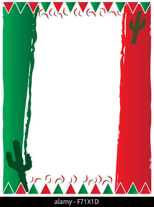 Drapeau Mexicain Border Background Banque D'Images