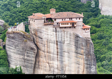 Saint monastère de Roussanou, Météores, Thessalie, Grèce Banque D'Images