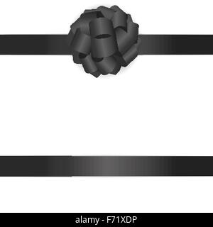 Carte-cadeau avec ruban noir Arc et Vector Illustration Illustration de Vecteur