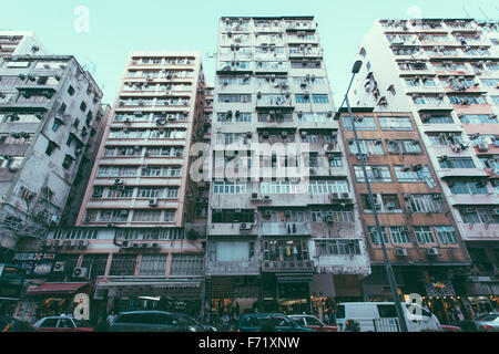 Hong kong bâtiments Sham Shui Po Banque D'Images