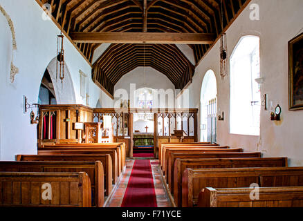 La nef de l'église de St Thomas l'Apôtre, Harty, Isle of Sheppey, Kent, Angleterre, Royaume-Uni Banque D'Images