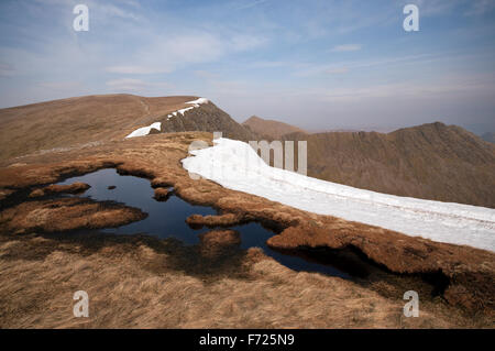 Sur le sommet de la haute falaise Lake District National Park. Donnant sur le Nord sur les Fells. Banque D'Images