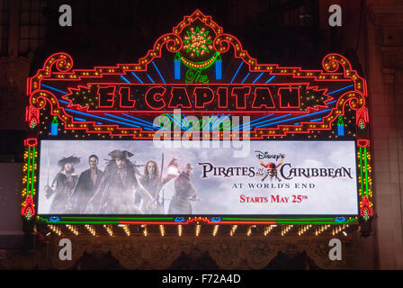 Los Angeles - le 15 mai 2007 : El Capitan Theatre à Hollywood. El Capitan Theatre est détenu et exploité par la société Walt Disney Banque D'Images