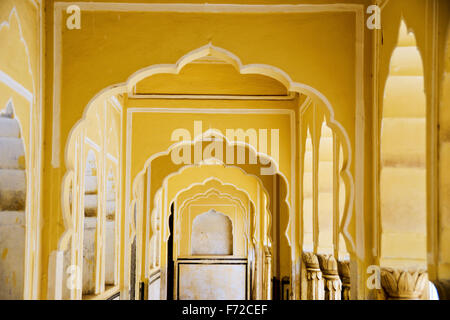 Hawa Mahal, intérieur, Palais de Breeze, Palais du vent, Jaipur, Rajasthan, Inde, Asie Banque D'Images