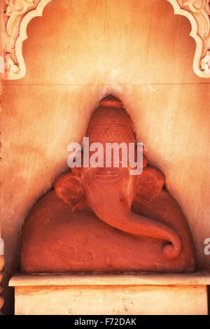 Ashtavinayak Ganpati Mandir, Ganesh idol réplique, Ballaleshwar, Pali, Sudhgad, Sudhgarh, Raigad, Raigarh, Maharashtra, Inde, Asie Banque D'Images