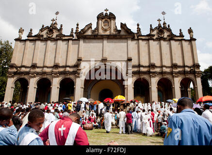 La cathédrale Holy Trinity kidist selassie, Addis-Abeba, Ethiopie, Afrique du Sud Banque D'Images