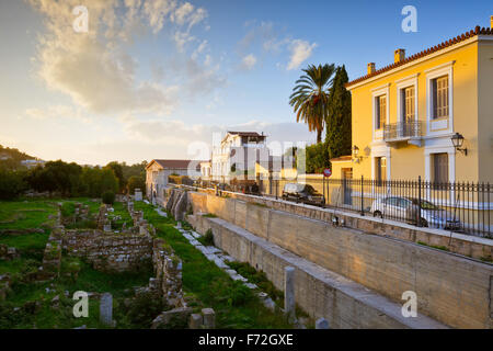 Vestiges de l'ancienne Athènes sous l'Acropole, Grèce Banque D'Images