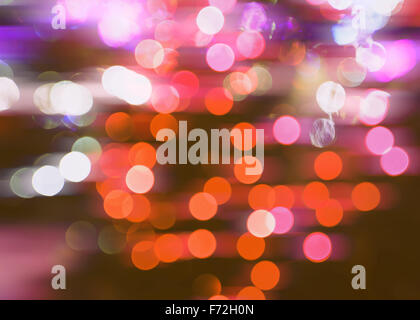 Bright lights blurred abstract bokeh Christmas background Banque D'Images