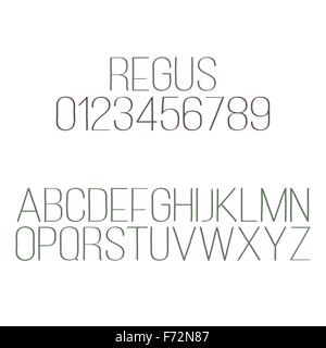 Ensemble de lettres de l'alphabet et de chiffres isolé sur fond blanc. type de police régulière vecteur Illustration de Vecteur