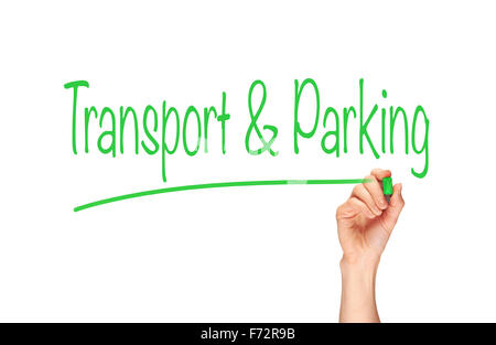 Transport et parking gratuit, l'induction concept de formation. Banque D'Images