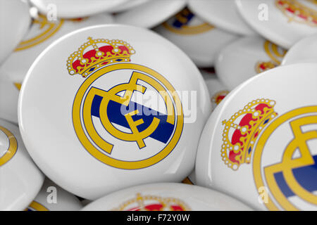 Boutons du Real Madrid Banque D'Images