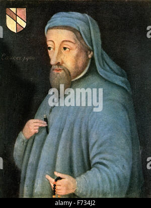 Geoffrey Chaucer, c.1343 -1400, alias le père de la littérature anglaise. Auteur anglais, poète, philosophe, fonctionnaire et diplomate. Banque D'Images