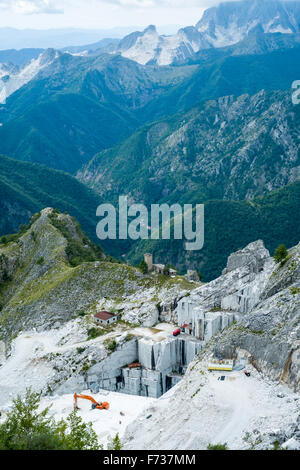 La carrière de marbre près de Massa Carrara, Italie Banque D'Images