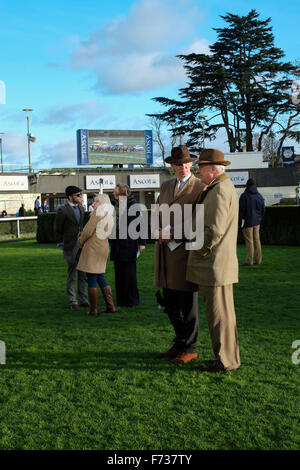 Ascot raceday, 21 novembre 2016. Les propriétaires de chevaux de parade dans l'anneau avant la course. Banque D'Images