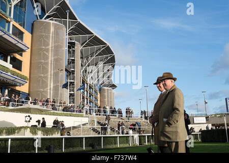 Ascot raceday, 21 novembre 2016. Les propriétaires de chevaux de parade dans l'anneau avant la course. Banque D'Images