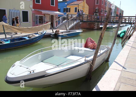 Bateau vide, Venise Italie Banque D'Images