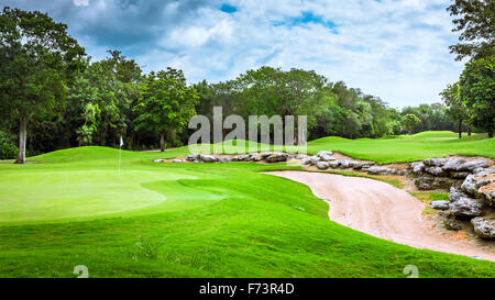 Magnifique parcours de golf sur la Riviera Maya au Mexique Banque D'Images