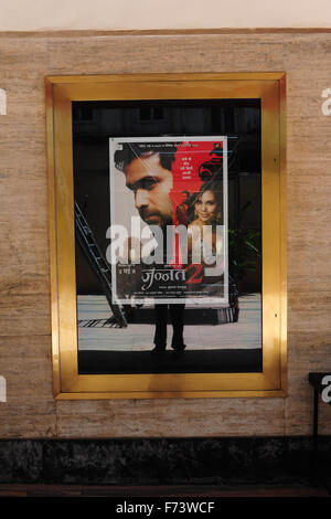 Poster de cinéma, Liberty Cinema, cinéma, Art Deco, Marine Lines, Bombay, Mumbai, Maharashtra, Inde, Asie Banque D'Images