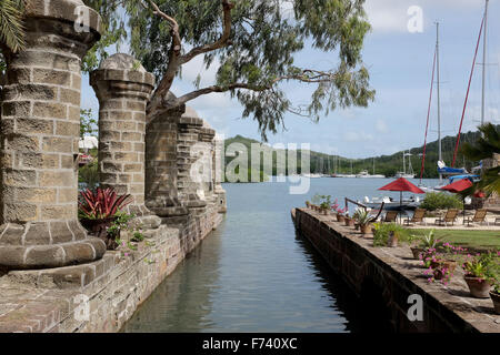 Nelson Dockyard partie de l'arsenal Nelsons parc national dans la région des Caraïbes Antigua Banque D'Images