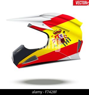 Espagne drapeau sur les casques de moto Illustration de Vecteur