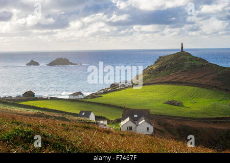 La pointe de Cape Cornwall Cornwall et une partie de l'ouest du Devon Paysage minier Site du patrimoine mondial, près de St Just England UK Banque D'Images