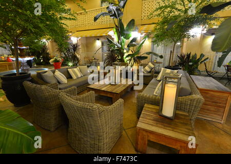 Atrium intérieur aire de repos d'un hôtel de Californie Banque D'Images