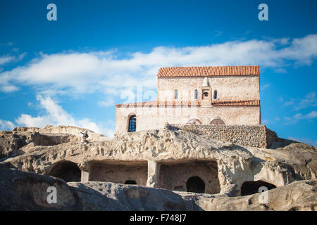 L'ancienne église orthodoxe en caverne antique ville Uplistsikhe, Géorgie Banque D'Images