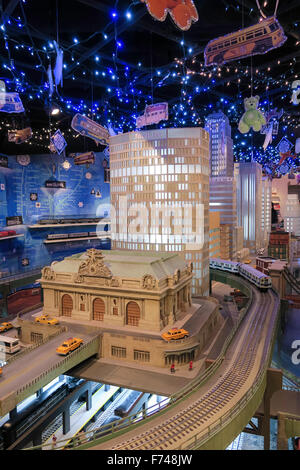 Maison de vacances annuel Petit Train afficher, de transit Museum, Grand Central Terminal, NEW YORK Banque D'Images