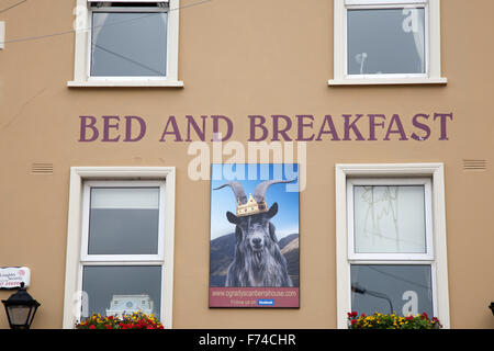 Bed and Breakfast Sign, Roi Puck Festival, Killorglin, comté de Kerry, Irlande Banque D'Images