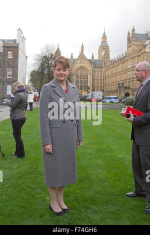 Westminster London,UK. 25 novembre 2015. Chef de Plaid Cymru Leanne bois donne sa réaction après le Chancelier George Osborne a présenté ses automne de l'examen des dépenses déclaration Crédit : amer ghazzal/Alamy Live News Banque D'Images