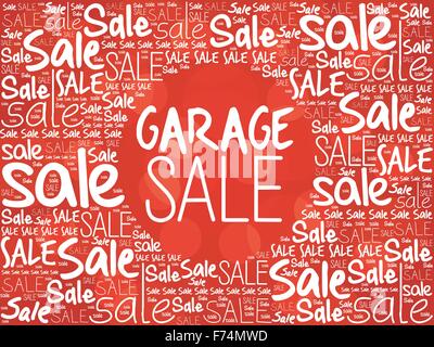 GARAGE SALE mot fond de nuage, concept d'entreprise Illustration de Vecteur