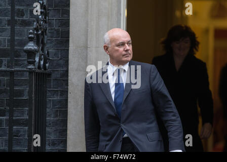 Iain Duncan Smith, du travail et des retraites,à Downing Street pour une réunion du cabinet Banque D'Images