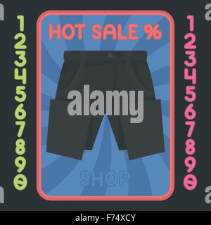 Design plat icône colorée pantalons. Vector hot sale label. Illustration de Vecteur