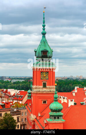 Vue aérienne du Château Royal de Varsovie, Pologne. Banque D'Images