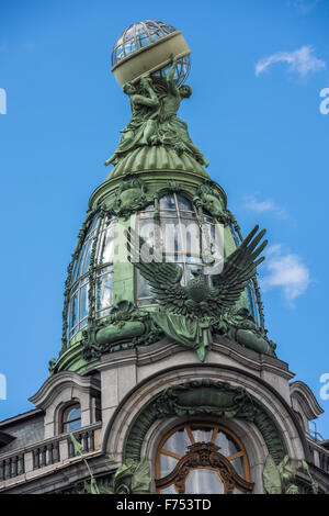 Bâtiment historique de la compagnie Singer, à l'heure actuelle, la Chambre des livres sur la Perspective Nevski, à Saint-Pétersbourg, Russie Banque D'Images