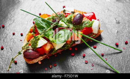 Bruschetta à la citrouille rôties Banque D'Images