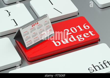 Le budget de 2016 notion sur le clavier Banque D'Images