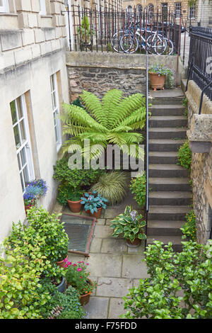 Jardin en face de la chambre, baignoire Somerset England Royaume-Uni UK Banque D'Images