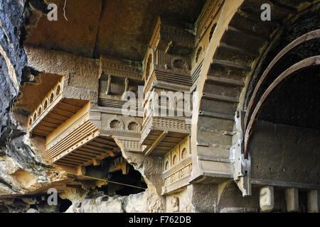 Kondana grottes bouddhistes, karjat, raigad, Maharashtra, Inde, Asie Banque D'Images