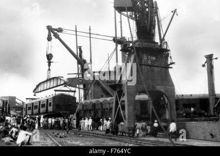 Bombay Port, Ballard Estate, Bombay, Mumbai, Maharashtra, Inde, Asie, ancienne image du 1900 Banque D'Images