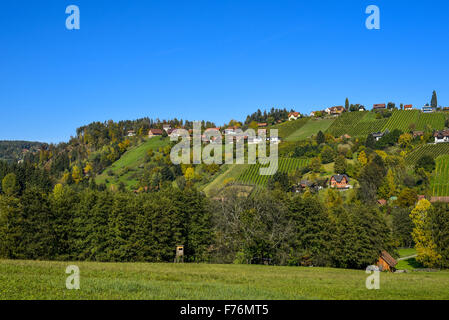 Schilcher Weinstrasse, Sankt Stefan ob Stainz, Styrie, Autriche Banque D'Images