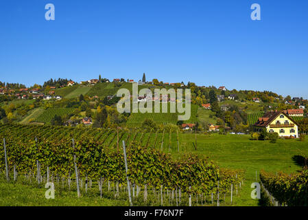 Schilcher Weinstrasse, Sankt Stefan ob Stainz, Styrie, Autriche Banque D'Images