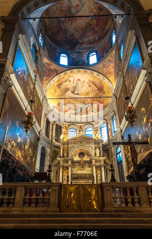 Chiesa di San Rocco à Venise, Italie église. Plafond intérieur art autel Banque D'Images