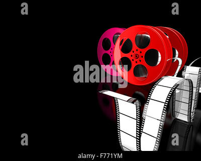 Rouleau de bande de film film cinéma 3d illustration background frame animation vidéo photogrphy videomak matériel tape art Banque D'Images