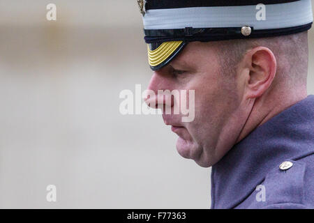 Le sergent-major de garnison Andrew 'Vern' Stokes, responsable de manifestations traditionnelles à la London District. Banque D'Images