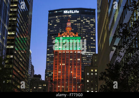 MetLife et Helmsley Bâtiments sur Park Avenue, NYC Banque D'Images