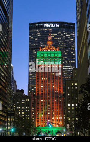 MetLife et Helmsley Bâtiments sur Park Avenue, NYC Banque D'Images