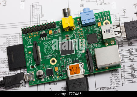 Micro-ordinateur Raspberry Pi Banque D'Images