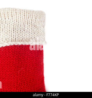 Chaussette de Noël rouge isolé sur fond blanc Banque D'Images